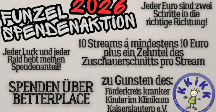 Funzel FUNZEL SPENDENAKTION 2026 by FunzelTV: Support my fundraising event