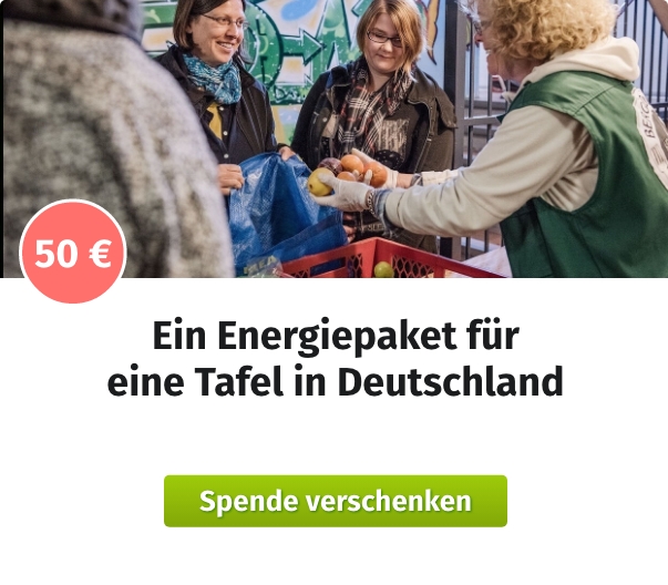 Spende für eine Energiepaket für eine Tafel in Deutschland