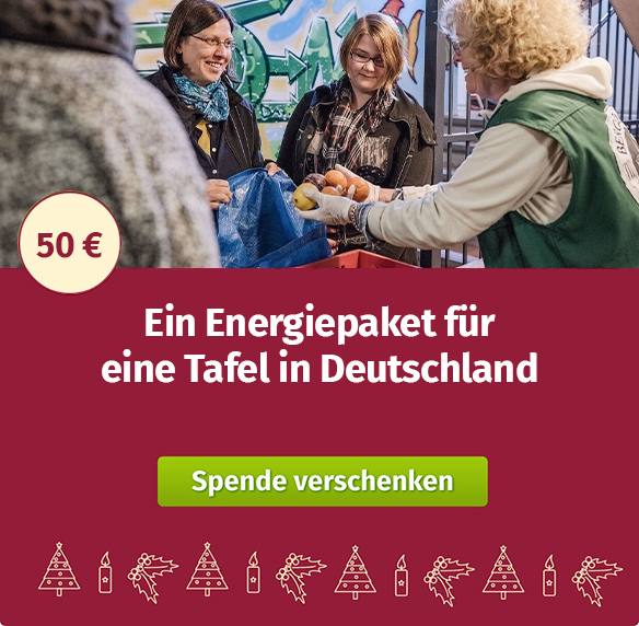 Spende für eine Energiepaket für eine Tafel in Deutschland