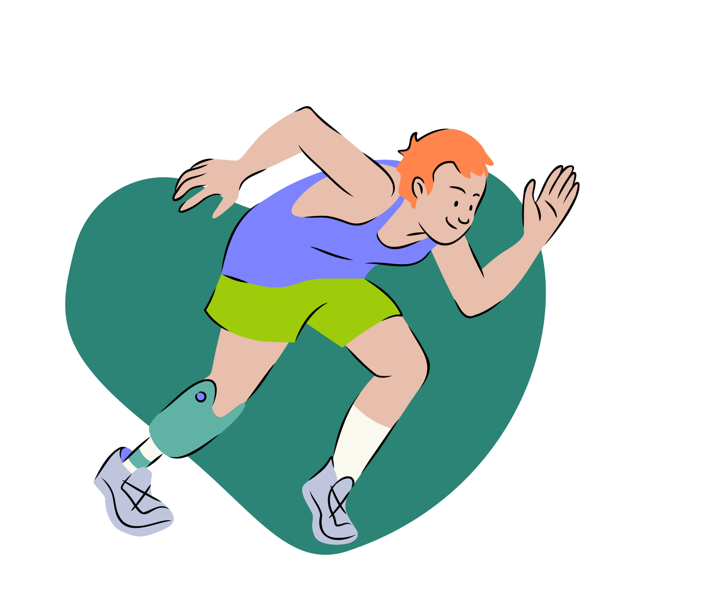 Eine Illustration von einer sprintenden Person.