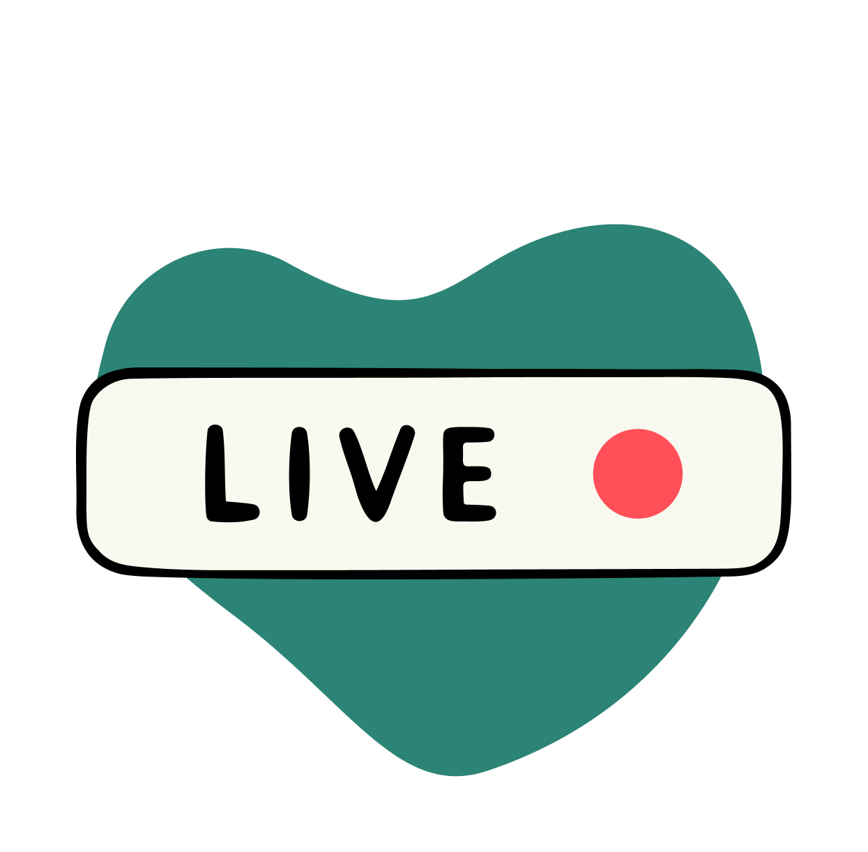 Eine Illustration von einem Schild, das symbolisiert, dass gerade eine Live-Übertragung stattfindet.